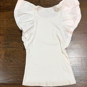 A.L.C. White Ruffle Sleeve Blouse